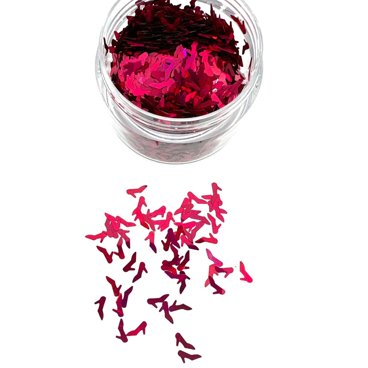 Hot Pink Heels Barbie-inspired Shoe Holographic Glitter Shapes